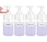 4 X 500 Ml Foam Soap Dispenser,Shower Gel Dispenser,Empty Foaming Bottle,Plastic Shampoo Dispenser,Bathroom Soap Bottle