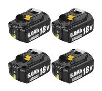 4 x 5000 mAh/5,0 Ah Batteries de remplacement pour ma-Kita 18 V 5,0 Ah Batterie Li-ion BL1850 BL1850B BL1830 BL1860B BL1845 BL1835 BL1815 194205-3 LXT-400 BL1860 avec LED Outil batterie