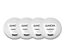 4 x 56 mm Logo Wheel Center Cover Badge Logo Autocollants Convient pour Dacia Duster Logan Sandero Lodgy Stepway, 3D Wheel Center Hub Caps Car Logo Stickers,White