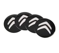 4 x 56mm/65mm Cache moyeu pour Citroen Jumpy II/2 2007-2015,Autocollant 3D Silicone Cache-Moyeu avec Voiture Logo Cache Moyeux Autocollant Protection Jante Roue Badge,56-Black