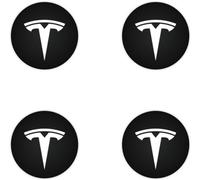 DADYM 4 x 56mm Cache moyeu pour Tesla Model Y Model 3,Autocollant 3D Silicone Cache-Moyeu avec Voiture Logo Cache Moyeux Autocollant Protection Jante Roue Badge,White