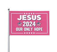 4 x 6 Jésus 2024 Drapeau Rose pour salle murale Jésus 2024 Notre seul espoir Drapeau Panneau de cour pour extérieur Jésus 2024 Bannière avec œillets métalliques sans mât de drapeau