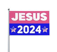 4 x 6 Jésus 2024 Drapeau Rose pour salle murale Jésus 2024 Notre seul espoir Drapeau Panneau de cour pour extérieur Jésus 2024 Bannière avec œillets métalliques sans mât de drapeau