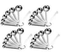 4 x 6 Pièces Cuillères A Mesurer Set Acier à Avec Règle de Backmessen Cuisiner