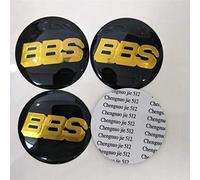 4 x 70 mm Logo Wheel Center Cover Badge Logo Autocollants Convient pour BBS Black Gold, 3D Wheel Center Hub Caps Car Logo Stickers