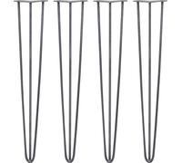 4 x 71cm 3 entretoises Hairpin Legs Pieds de table Pieds de meuble Pieds de chaise 10mm D Acier brut