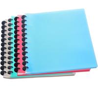 4 X A4 Ring Binding Document Books,40 Transparent Pockets For 80 Sheets Pp Folder Pocket,Display Book Presentation,Set Of 4 In 4 Colours Tkd8029 Bunt