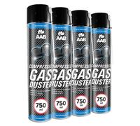 4 x AABCOOLING Bombe a Air Comprimé 750ml, Préparation en Spray, Sans Odeur Nettoyage PC, Enlever la Poussière, Bombe d'Air Sec, Aérosol de Rendement Élevé, Computer Cleaner, Ne Contient Pas de Fréon