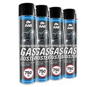4 x AABCOOLING Bombe Dépoussiérante 750ml - Air Comprimé en Spray, Enlève la Poussière, Dépoussiérant Sans Odeur, Aérosol pour Matériel Informatique, Bouteille d'Air Comprimé