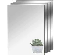 4 X Adhesive Wall Mirrors For Living Room Decorative A4 Wall Mirror Decorative Acrylic Mirror Sticker For Bathroom, Bedroom, Door, Etc (29 X 21 Cm)