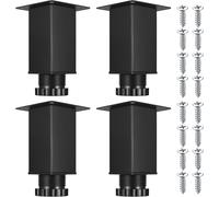 4 x Adjustable Furniture Legs,0-15 mm,Adjustable Furniture Leveling Feet,Adjustable Furniture Feet,Table Legs for Chair,Sofa,Bed,Cabinets,with 16 Screws,Black/38 x 80 mm