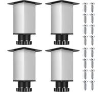 4 x Adjustable Furniture Legs,0-20 mm,Adjustable Furniture Leveling Feet,Adjustable Furniture Feet,Table Legs for Chair,Sofa,Bed,Cabinets,with 16 Screws,Silver/38 x 80 mm