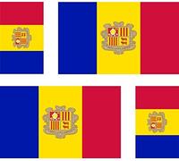 4 x Autocollant Sticker Voiture Moto Valise pc Portable Drapeau Andorre Andorran