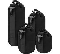 (4 x Black Lens Covers for Cameras and Camcorders - Universal Neoprene Water Resistant SLR Camera Lens Case - Small, Medium, Large & XL, Black, BVOUS-PWN