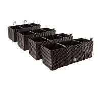 4 x boîte de balcon jardinière aspect rotin pot de plantation pot de fleurs c...