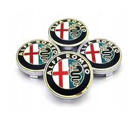 4 x Bouchon de Jante Enjoliveur 60mm ALFA ROMEO Doré Logo Caches Moyeu