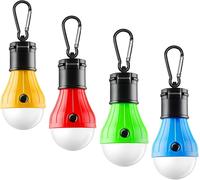 4 X Camping Lamps,Hiking Lanterns,Portable Camping Lamp,With Carabiner,Abs Material,Waterproof And Anti-Drop,Suitable For Fishing,Hiking,Mountaineering,Daily Decoration