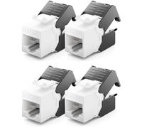 4 x CAT6a Keystone Jack Module RJ45-RJ45 to LSA Plastic Snap Assembly Cable CAT 500 MHz 10 GBit/s