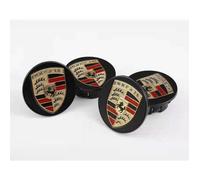 4 x Centre de roue cache moyeu noir 65mm logo pour Porsche Macan