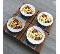 4 x centre de roue cache moyeu Porsche argent courbée 76mm logo couleur Pour Porsche 917 918 Cayenne Cayman Boxster