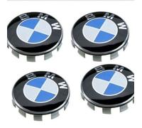 4 X CENTRE DE ROUES CACHE MOYEU BMW CLASSIQUE LOGO BLEU DIAMETRE 68 MM NEUF