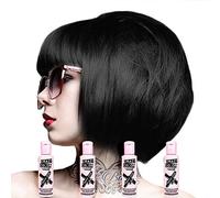 4 X Crazy Color Renbow Semi-Permanent Hair Colour Cream Dye 100ml Box of Four-Natural Black