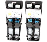 4 x DynaSun fh45619 Charge Cargo Lash Sangles bagages fixation de boucle de dégagement rapide 25 mm 3 m Pince à J Crochet d'arrimage