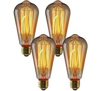 4 X E27 Wolka 40W Ampoule Edison Incandescent Bulb Vintage ST64 Blanc Chaud