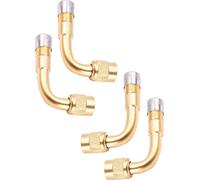 4 x extensions de valve pour voitures, motos et vélos | Extension de valve de pneu à 90° | Adaptateur de valve de pneu | Valve d'angle à 90° | Valve coudée en laiton | Valve à monter [pivotant à 360°]