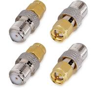 4 x F-Type Female to SMA Male Adapter Coaxial Connector for HD TV Antenna Scanner Radio Wi-Fi Audio Video