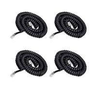4 x Fixed Telephone Cable,Coiled Telephone Handset,RJ9 Telephone Handset,Telephone Cable,Fixed Telephone Cable Rj9 (4P4C),For Home Office Fixed Telephone