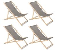 4 x GreenBlue GB183M gris chiné Chaise longue en hêtre