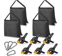 4 x Heavy Duty Sandbags & 6 x 4.5" Heavy Duty Spring Clips to Fix Backdrop Stand for Photography Studio