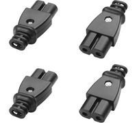 4 x IEC320 C8 C7 2-pin Plugs IEC Inlet Module Power Connector Socket Outlet Straight 250V AC 2.5A Electrical Plug Socket AC Screw mounting Adapter