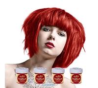 4 X La Riche Directions Semi-Permanent Hair Color 88ml Tubs - Pillarbox Red