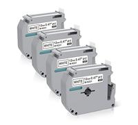 4 x Label Maker Tape Replacement for Brother P Touch M Tape M-K231 M-K231s MK231 MK-231 M231 12mm 0.47 White, Compatible with Brother P Touch PT-M95,PT-90,PT-70,PT-65,PT-85 Label Maker Refills,26.2 Ft
