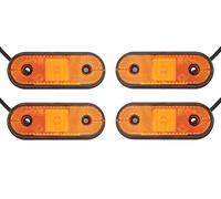 4 X LED 10-30 V Ambre Orange tracé d'angle côté marqueur Marquage E lumières pour camion remorque Camion camping-car caravane Châssis