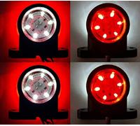 4 x LED 12 et 24 V rouge et blanc 12 LEDs SMD pour châssis remorque camion bus van camping-car
