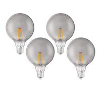 4 X LED Filament Smart + Globe G125 6W E27 Verre Fumé Chaud Dimmable Alexa