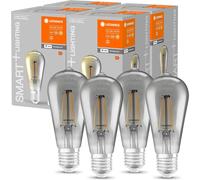 4 x Ledvance LED Smart+ Filament Edison ST64 6W E27 Fumé WiFi Dimmable