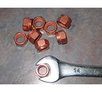 4 X M10-1.50 Cuivre Turbo Écrous hexagonaux 14 mm (.)