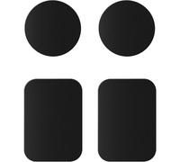 4 X Metal Phone Plates, Thin Metal Plates With Adhesive For Magnetic Car Phone Holder, Black 2 Round And 2 Rectangles