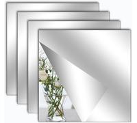 4 X Mirror Stickers 20 X 20 Cm School Mirrors Flexible Mirror Sheets Stickers For Wall School Home Living Room Bathroom Bedroom Decor