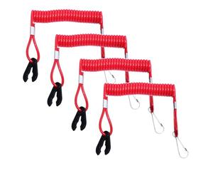 4 x Motos Hors - Bord compatibles Yamaha et Autres Lanyard Kill Stop Switch Safety Line