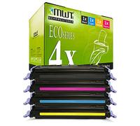4 x mwt Toner Set pour HP Color LaserJet 1600 2600 2605 + cm 1015 1017 - Alternative remanufacturée pour HP Q6000 A black, Q6001 A, Cyan, Q6002 A Magenta, remanufacturée Q6003 A Jaune