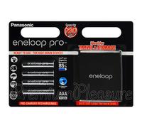 4 X Panasonic Eneloop PRO AAA 930mAh Piles Rechargeables Boîte De Rangement