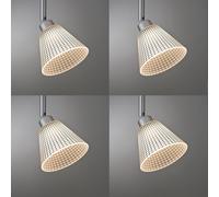 4 X Paulmann Abat-Jour Ouverture Env. 3,3 CM Kegi Blanc Noir Carreaux Verre Ersa