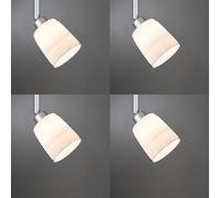4 X Paulmann Abat-Jour Ouverture Env. 3,3 CM Turno Blanc Satin Verre, S