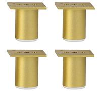 4 X Pieds de Meuble,Pattes de Support RéGlables DoréEs,Pied Cylindrique en Alliage D'Aluminium,Pour Canapé,Table,Lit,Meuble TV,Accessoires de Meubles en MéTal AntidéRapant/d'or / 6mm