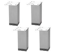 4 x Pieds de Meuble Romeo Chrome Opaque Hauteur 100 mm Réglable Pied de Meuble Pied de Placard Socle de So-Tech®